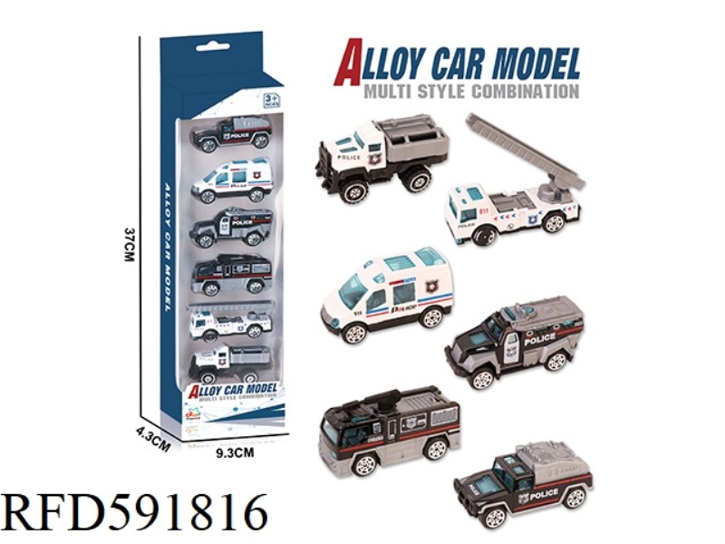 1: 64 ALLOY COASTING POLICE CAR (6 MODELS MIXED)