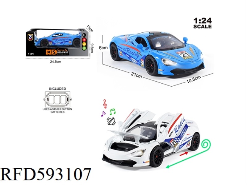 ENGLISH 1:24 ALLOY LIGHTING SOUND EFFECT MCLAREN CAR MODEL