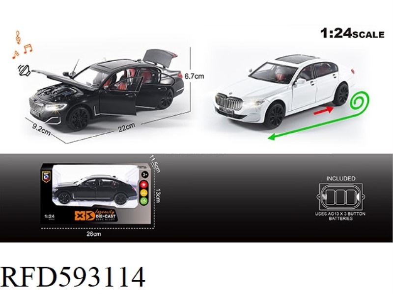 ENGLISH 1:24 ALLOY BMW 7 SERIES 760LI CAR MODEL