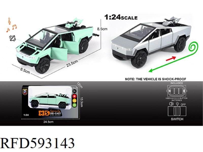 ENGLISH 1:24 ALLOY TESLA PICKUP TRUCK WITH ATV MODEL