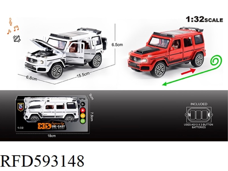ENGLISH 1:32 ALLOY LIGHTING SOUND EFFECT MERCEDES-BENZ G800 CAR MODEL
