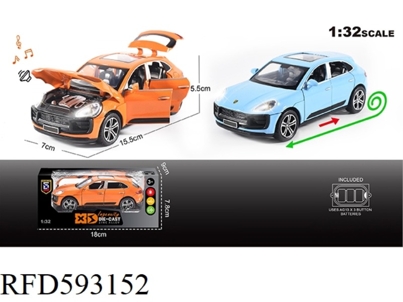 ENGLISH 1:32 ALLOY LIGHTING SOUND EFFECT PORSCHE MACAN CAR MODEL