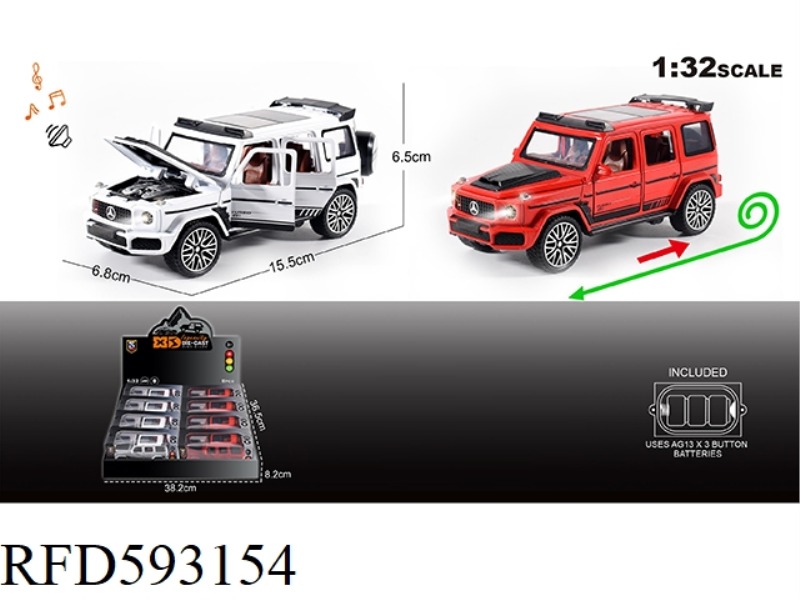 ENGLISH 1:32 ALLOY LIGHTING SOUND EFFECT MERCEDES-BENZ G800 CAR MODEL 8PCS