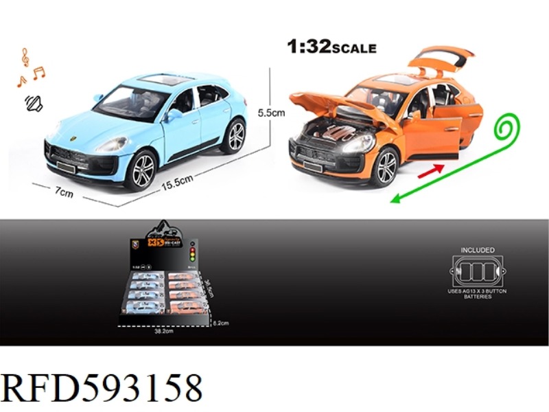ENGLISH 1:32 ALLOY LIGHTING SOUND EFFECT PORSCHE MACAN MODEL 8PCS