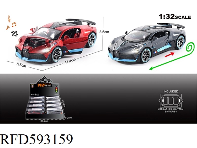 ENGLISH 1:32 ALLOY BUGATTI CAR MODEL 8PCS