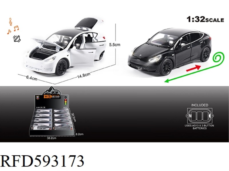 ENGLISH 1:32 ALLOY TESLA MODLE Y CAR MODEL 8PCS