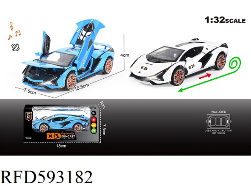 ENGLISH 1:32 ALLOY LIGHTING SOUND EFFECT LAMBORGHINI FLASH CAR MODEL