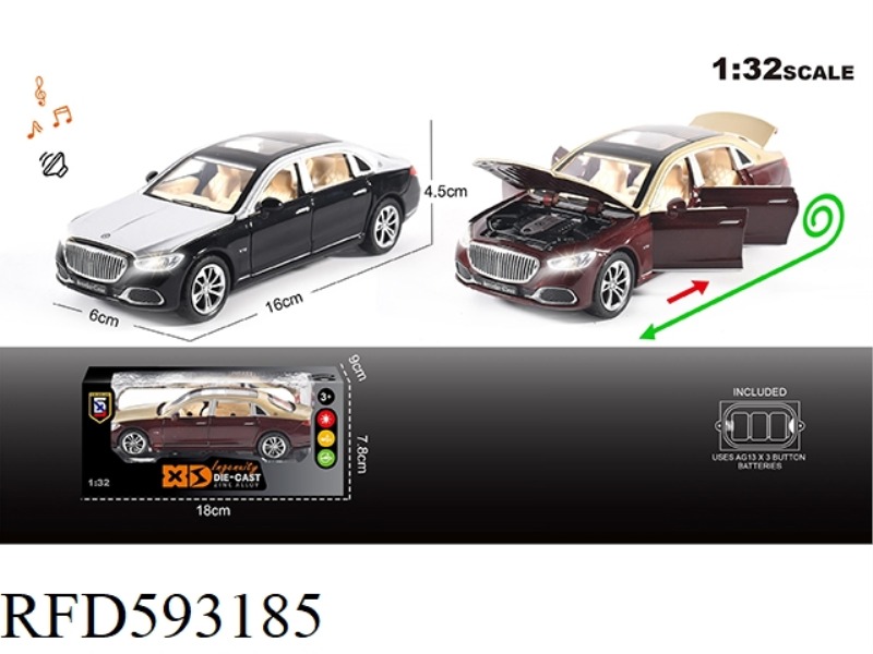 ENGLISH 1:32 ALLOY LIGHTING SOUND EFFECT MERCEDES-BENZ MAIBAKH S680 CAR MODEL.