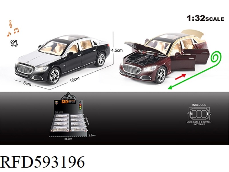 ENGLISH 1:32 ALLOY LIGHTING SOUND EFFECT MERCEDES-BENZ MAIBAKH S680 CAR MODEL 8PCS