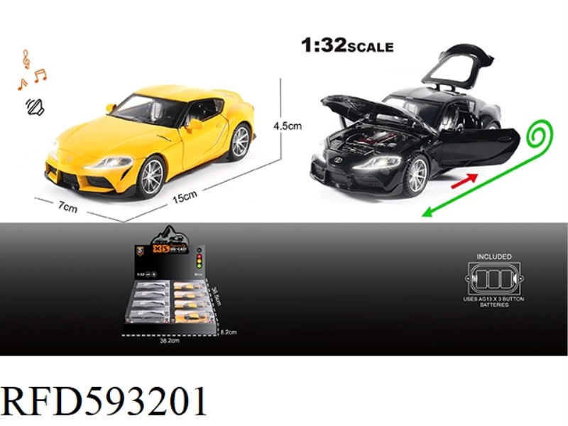 ENGLISH 1:32 ALLOY LIGHTING SOUND EFFECT TOYOTA NIU MOWANG CAR MODEL 8PCS