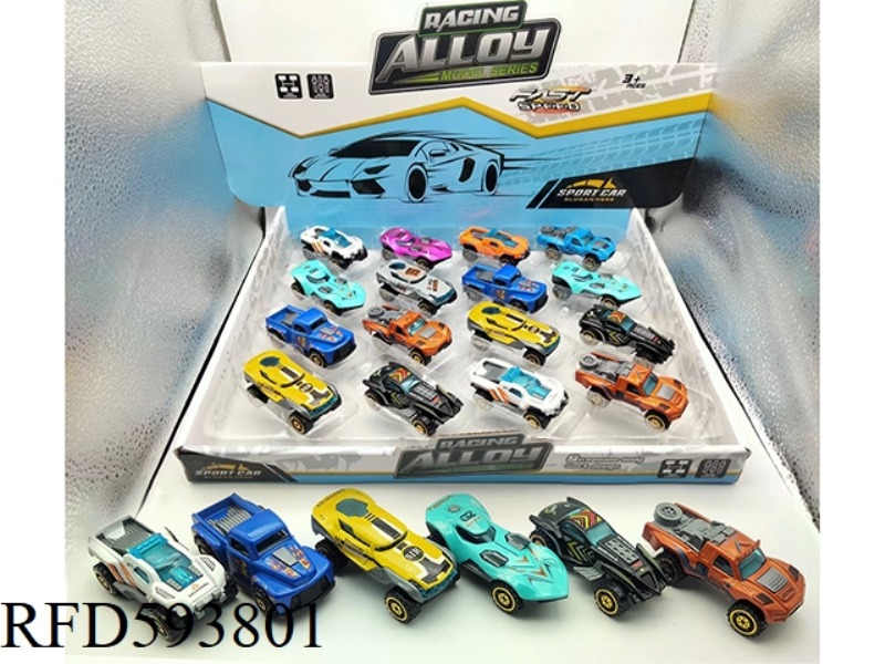 SLIDING ALLOY CLASSIC CAR 6 MIXED 16PCS