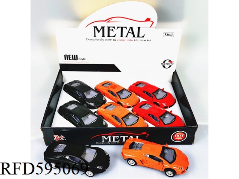 1:32 ALLOY SIMULATION CAR MODEL TRI-COLOR MIXED PACK 6PCS