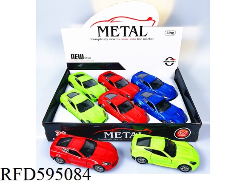 1:32 ALLOY SIMULATION CAR MODEL TRI-COLOR MIXED PACK 6PCS