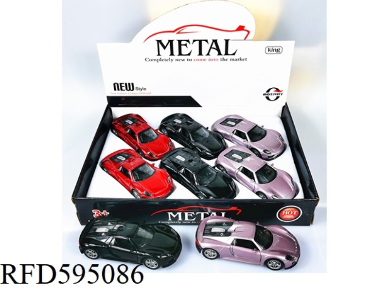 1:32 ALLOY SIMULATION CAR MODEL TRI-COLOR MIXED PACK 6PCS