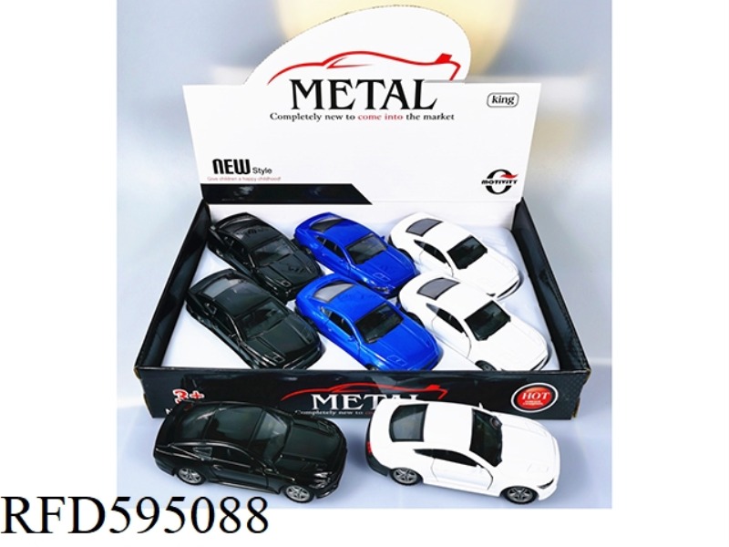 1:32 ALLOY SIMULATION CAR MODEL TRI-COLOR MIXED PACK 6PCS