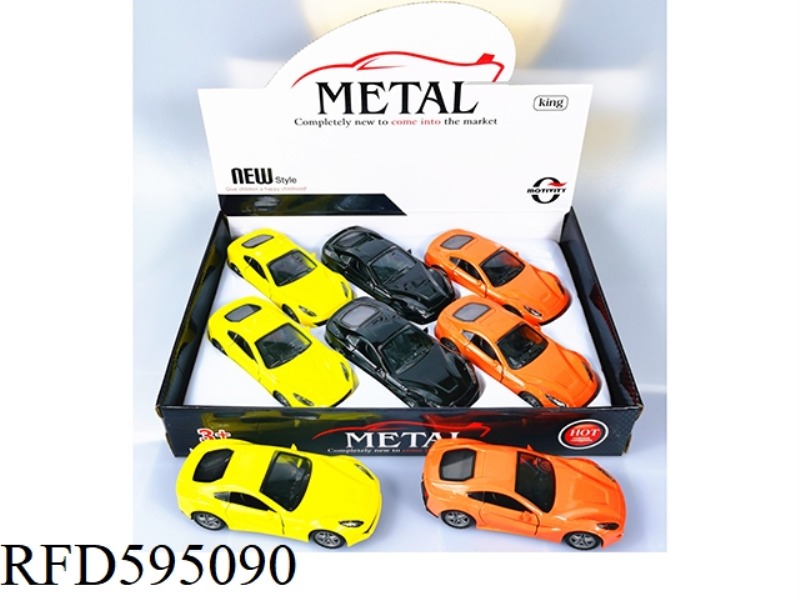 1:32 ALLOY SIMULATION CAR MODEL TRI-COLOR MIXED PACK 6PCS