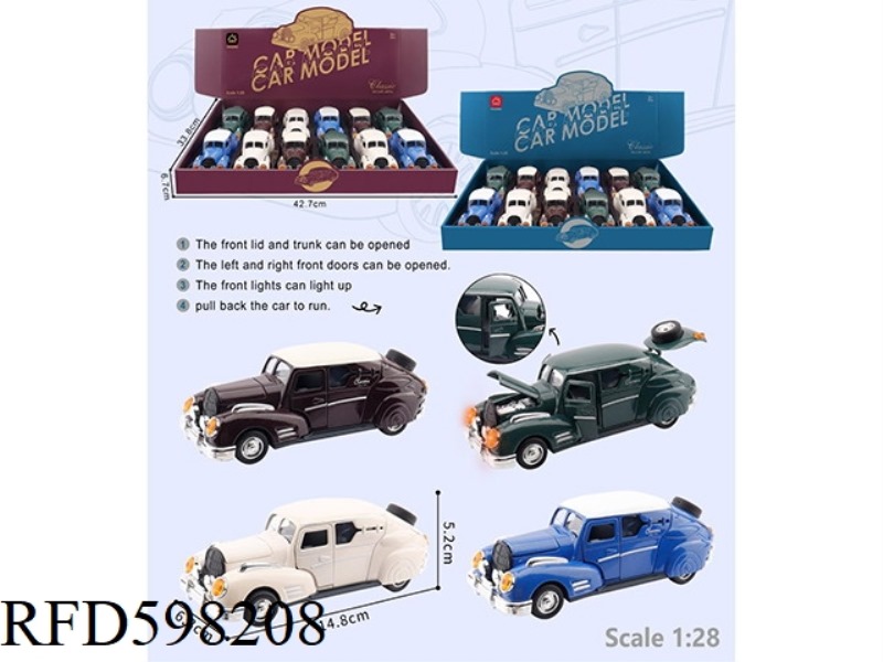 ALLOY CLASSIC CAR 4 DOORS LIGHT MUSIC COMEBACK