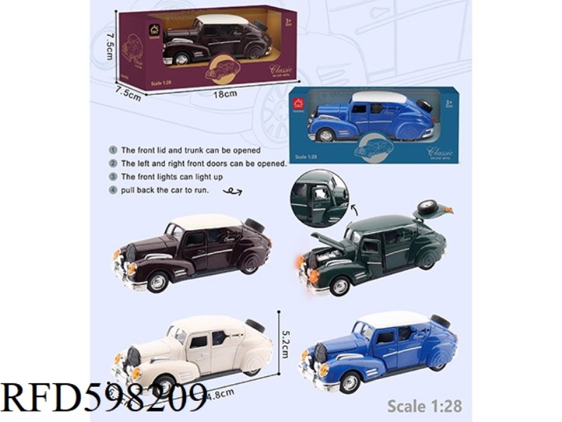 ALLOY CLASSIC CAR 4 DOORS LIGHT MUSIC COMEBACK