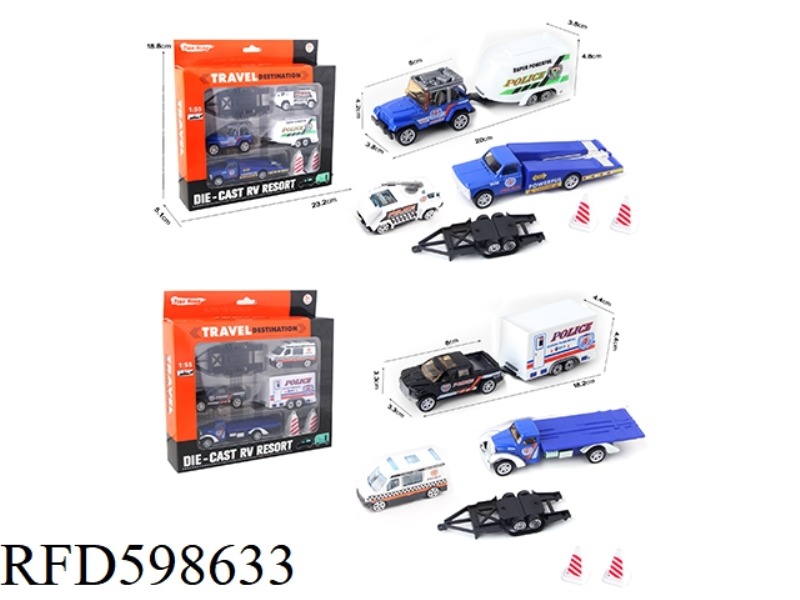 ALLOY TOURING CAR SET POLICE SERIES: 2 MIXED