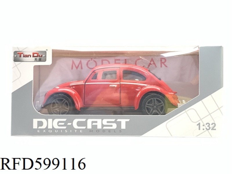 1:32 SIMULATION BOILBACK METAL CAR TWO-DOOR BEETLE CLASSIC CAR