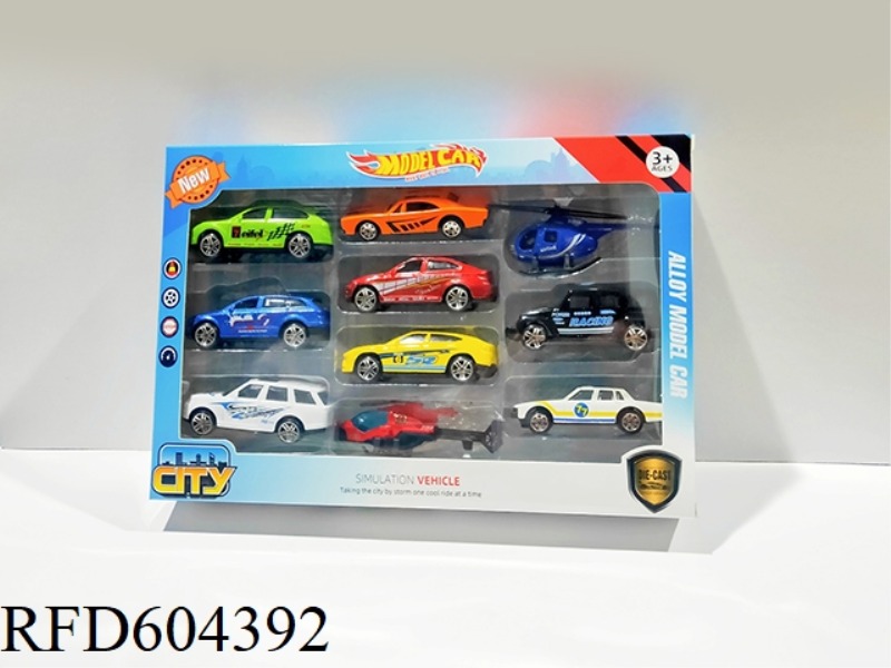1:64 ALLOY TAXIING CITY SUV VEHICLE WITH ALLOY AIRCRAFT SET