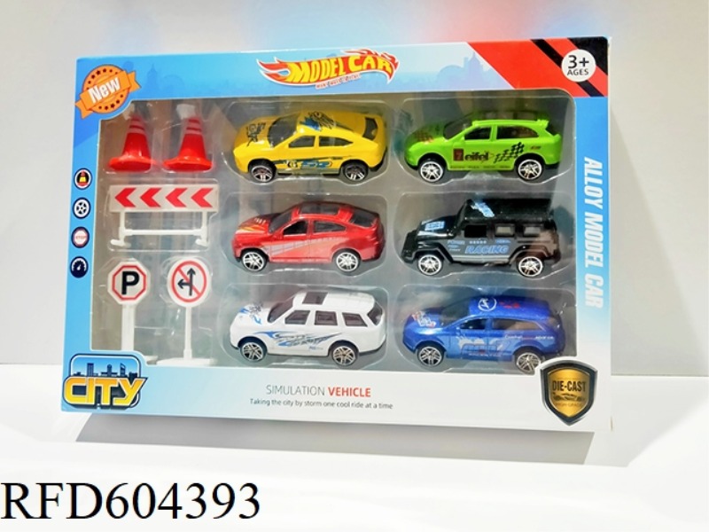 1:64 ALLOY SLIDING CITY SUV VEHICLE WITH ROAD SIGN KIT