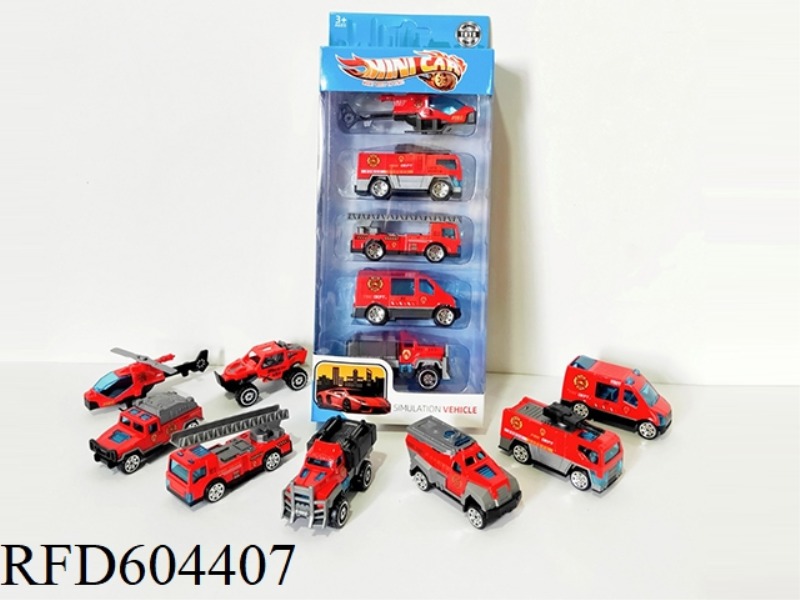 1:64 ALLOY SKATING FIRE TRUCK SET (5PCS)