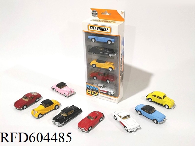 ALLOY RETURN CLASSIC CAR (5PCS)