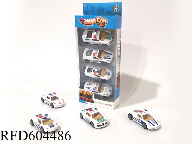ALLOY POWER BACK POLICE CAR SET