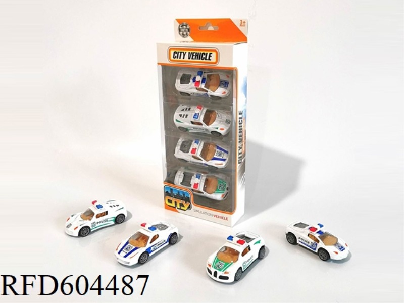ALLOY POWER BACK POLICE CAR SET
