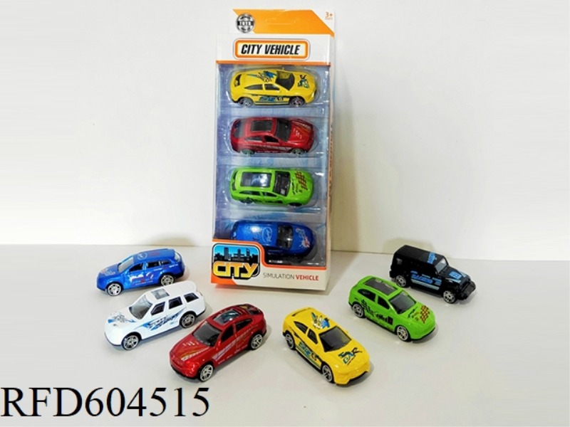ALLOY GLIDING SUV MODEL SET (4PCS)