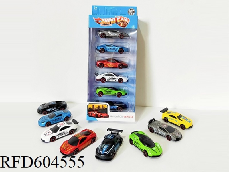 ALLOY SKATING SPORTS CAR SET (6PCS)