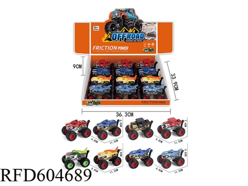 ALLOY INERTIA CAR 12PCS