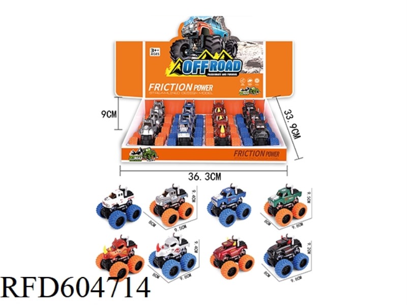 ALLOY INERTIA CAR 12PCS
