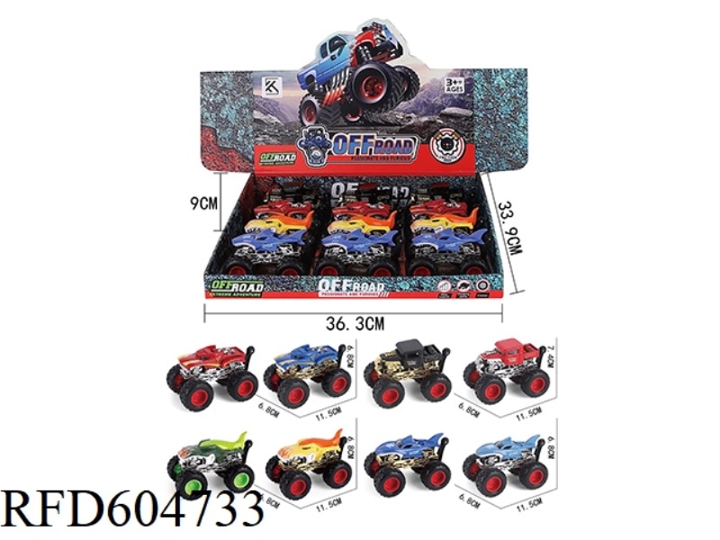 BIGFOOT ALLOY INERTIAL CAR 12PCS
