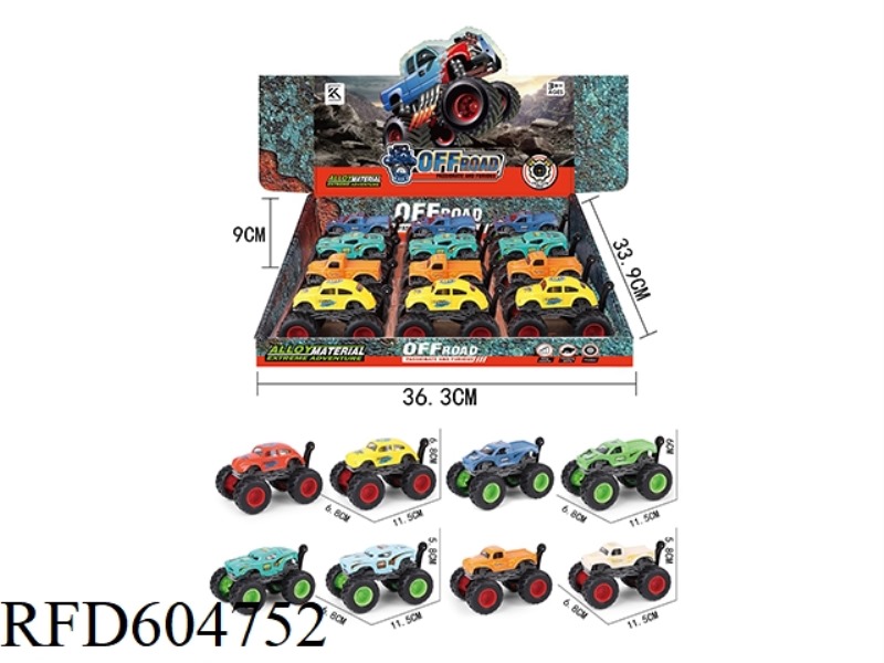 BIGFOOT ALLOY INERTIAL CAR 12PCS