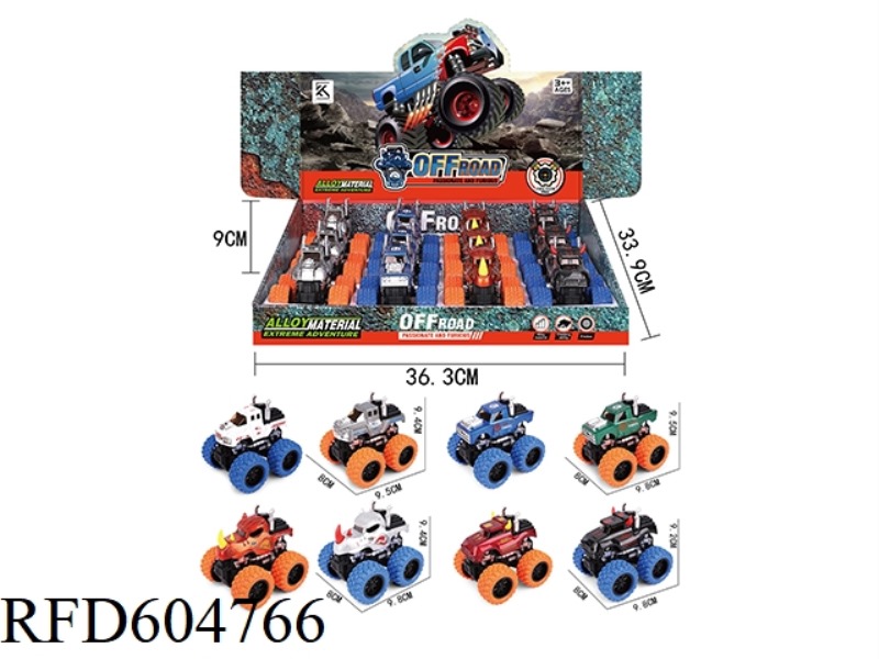 BIGFOOT ALLOY INERTIAL CAR 12PCS