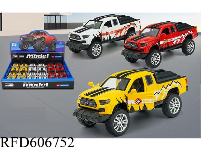 1:32 ALLOY CAR TOYOTA PICKUP PULL-BACK 2 DOORS 12PCS
