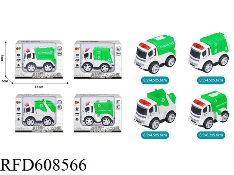 ALLOY PULL-BACK CITY SANITATION TRUCK