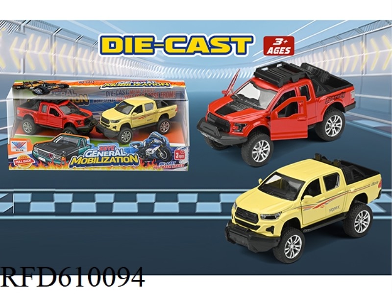 1:36 ALLOY CAR PULL-BACK DOOR FORD F150 TOYOTA HELACX (WINDOW BOX 2 PIECES)