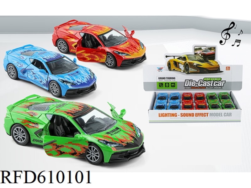 1:32 ALLOY CAR CORVETTE DOOR BACK LIGHTING MUSIC (12 PIECES)