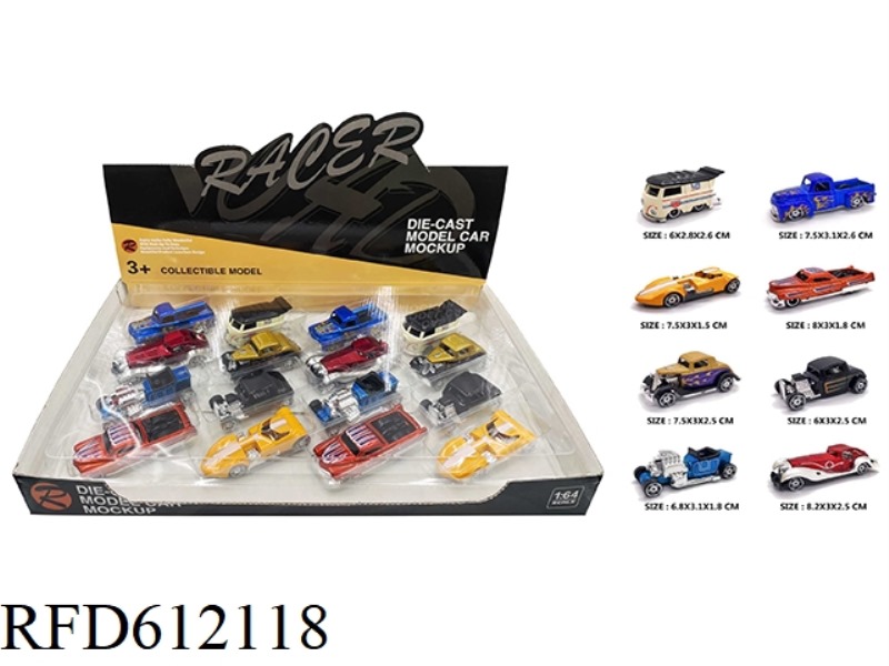 1:64 ALLOY CLASSIC CAR 16PCS