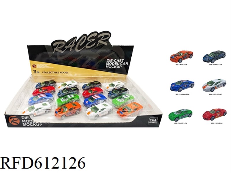 1:64 ALLOY SPORTS CAR 16PCS