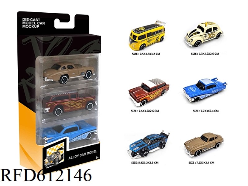 1:64 ALLOY CAR 6 MODELS 3 BOXES