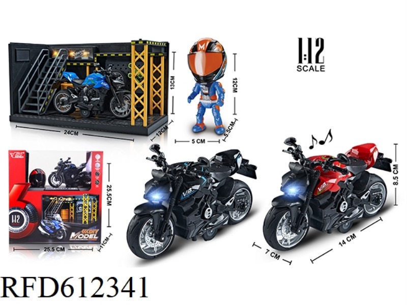 1:12 ALLOY PULAI DUCATI STREET FIGHTER MOTORCYCLE WITH LIGHTS AND MUSIC 3 COLOR MIX (DISPLAY STAND +