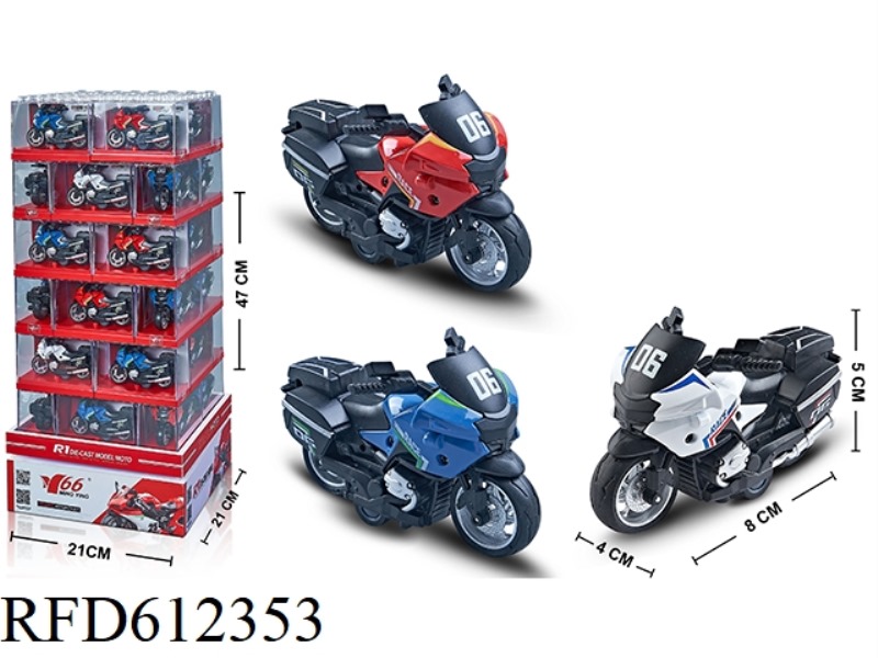 1:16 ALLOY PULL-BACK BMW MOTORCYCLE WITH ACRYLIC FRAME