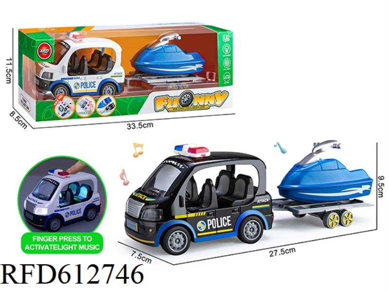 ALLOY Q VERSION OF POLICE CAR TOW JET SKI