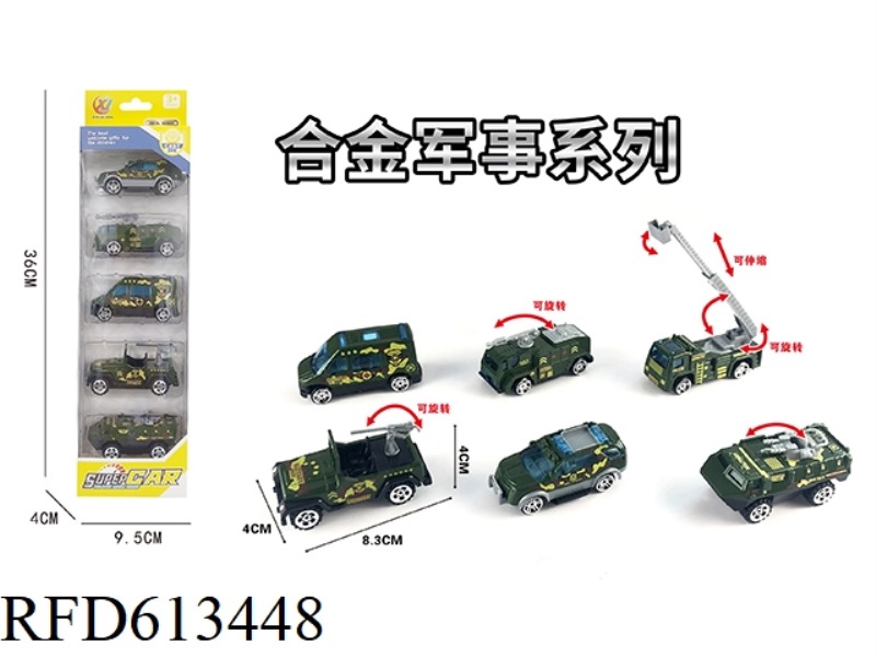5 STRIPS LOADED WITH 1:55 ALLOY GLIDE MILITARY