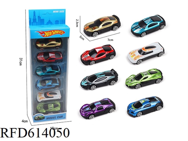 6 ONLY EQUIPPED WITH SLIDING ALLOY RACING CARS