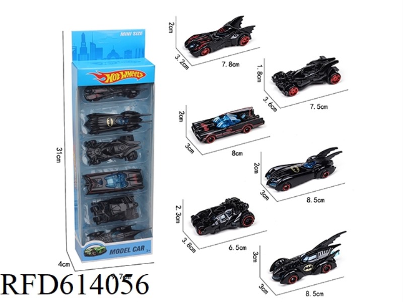 6 ONLY LOADED WITH SLIDING ALLOY BATMAN
